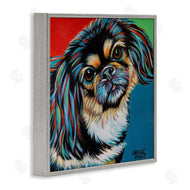 Carolee Vitaletti | Spaniel Dog Portrait Chroma Pop Red Yellow Green