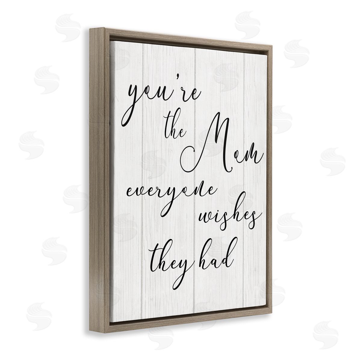Stupell Studio You're the Mom Phrase Motivational Family Appreciation Brown Floater Frame Canvas Art