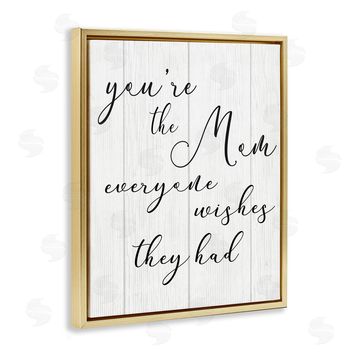 Stupell Studio You're the Mom Phrase Motivational Family Appreciation Gold Floater Frame Canvas Art