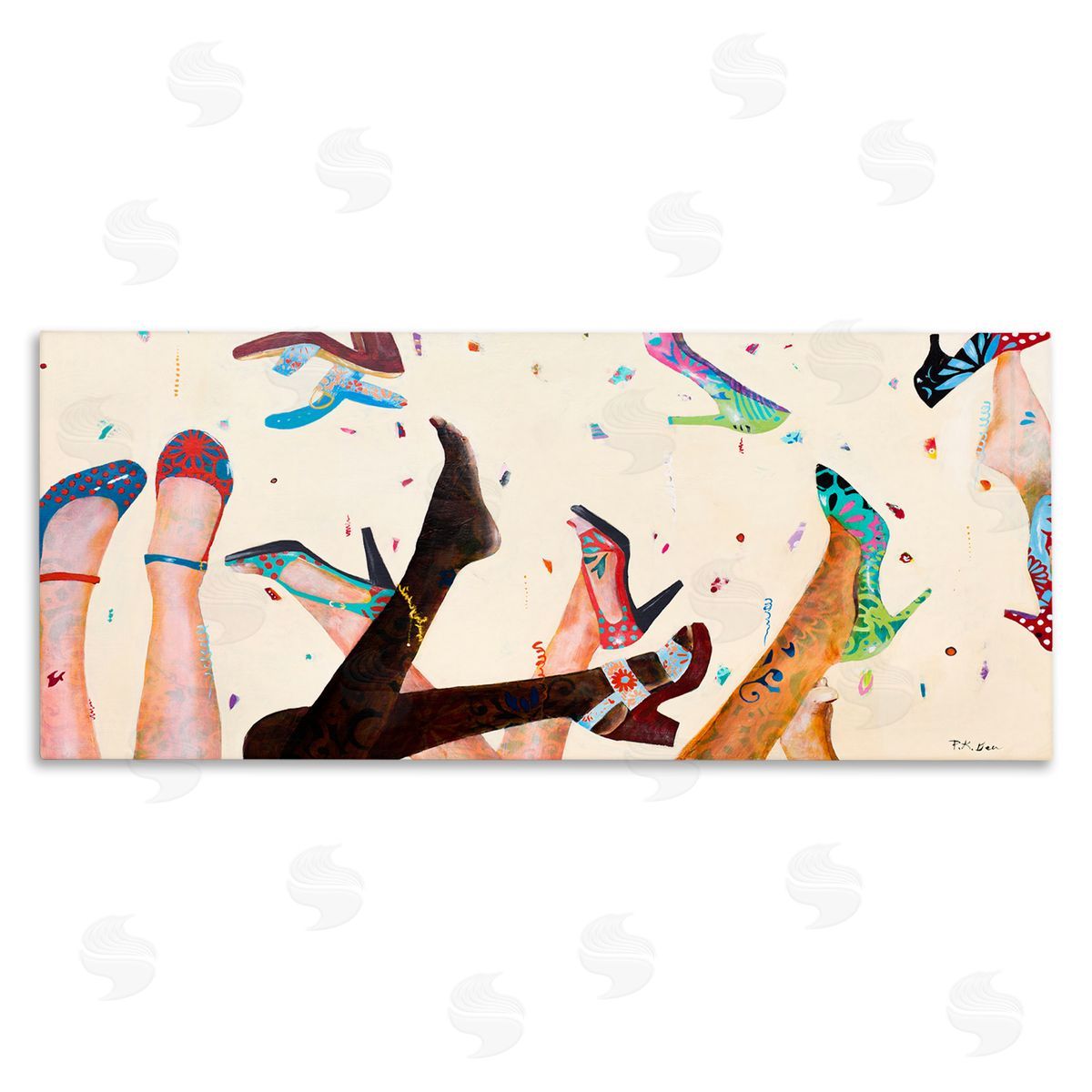 Pamela K. Beer Feet Throwing Heels Female Fashion Fun Canvas Wall Art