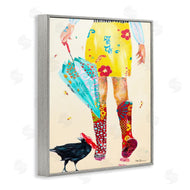 Pamela K. Beer | Walking In Rainboots Cheerful Vibrant Pattern