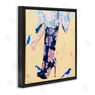 Pamela K. Beer | Floral Print Boot Heals Hand Holding Bird
