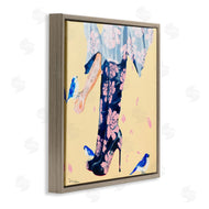 Pamela K. Beer | Floral Print Boot Heals Hand Holding Bird