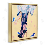 Pamela K. Beer | Floral Print Boot Heals Hand Holding Bird