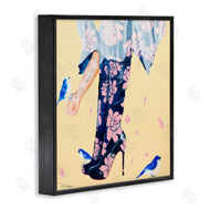 Pamela K. Beer | Floral Print Boot Heals Hand Holding Bird