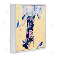 Pamela K. Beer | Floral Print Boot Heals Hand Holding Bird