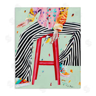 Pamela K. Beer | Sitting On Stool with Bird Fun Expressive Fashion