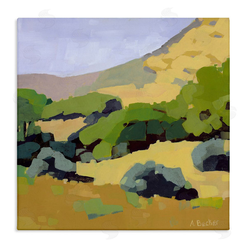 Anne Becker | Green Hillside Meadow Abstract Country Landscape