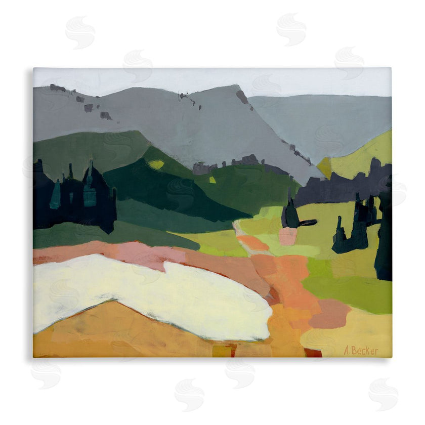 Anne Becker | Winter Thawed Abstract Snow Mountain Landscape