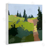 Anne Becker | Tree Lined Path Abstract Meadow Landscape