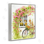 Gwendolyn Babbit | Pink Bicycle with Charming Cat Cottage