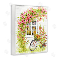 Gwendolyn Babbit | Pink Bicycle with Charming Cat Cottage