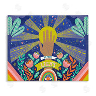 Caroline Alfreds | Be the Light Quote Boho Chic Floral Sunrays