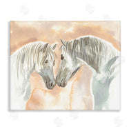 Elvira Errico | White Horses Touching Noses Orange White Tan