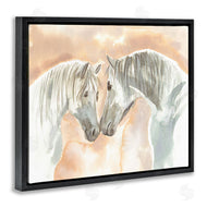 Elvira Errico | White Horses Touching Noses Orange White Tan