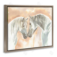 Elvira Errico | White Horses Touching Noses Orange White Tan
