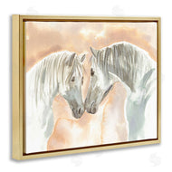 Elvira Errico | White Horses Touching Noses Orange White Tan