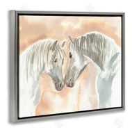 Elvira Errico | White Horses Touching Noses Orange White Tan