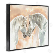 Elvira Errico | White Horses Touching Noses Orange White Tan