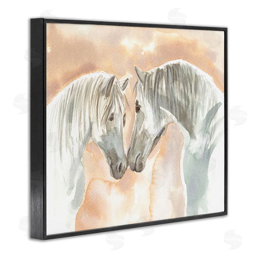 Elvira Errico | White Horses Touching Noses Orange White Tan