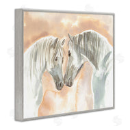 Elvira Errico | White Horses Touching Noses Orange White Tan