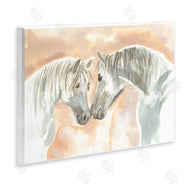 Elvira Errico | White Horses Touching Noses Orange White Tan