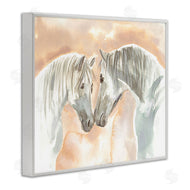 Elvira Errico | White Horses Touching Noses Orange White Tan