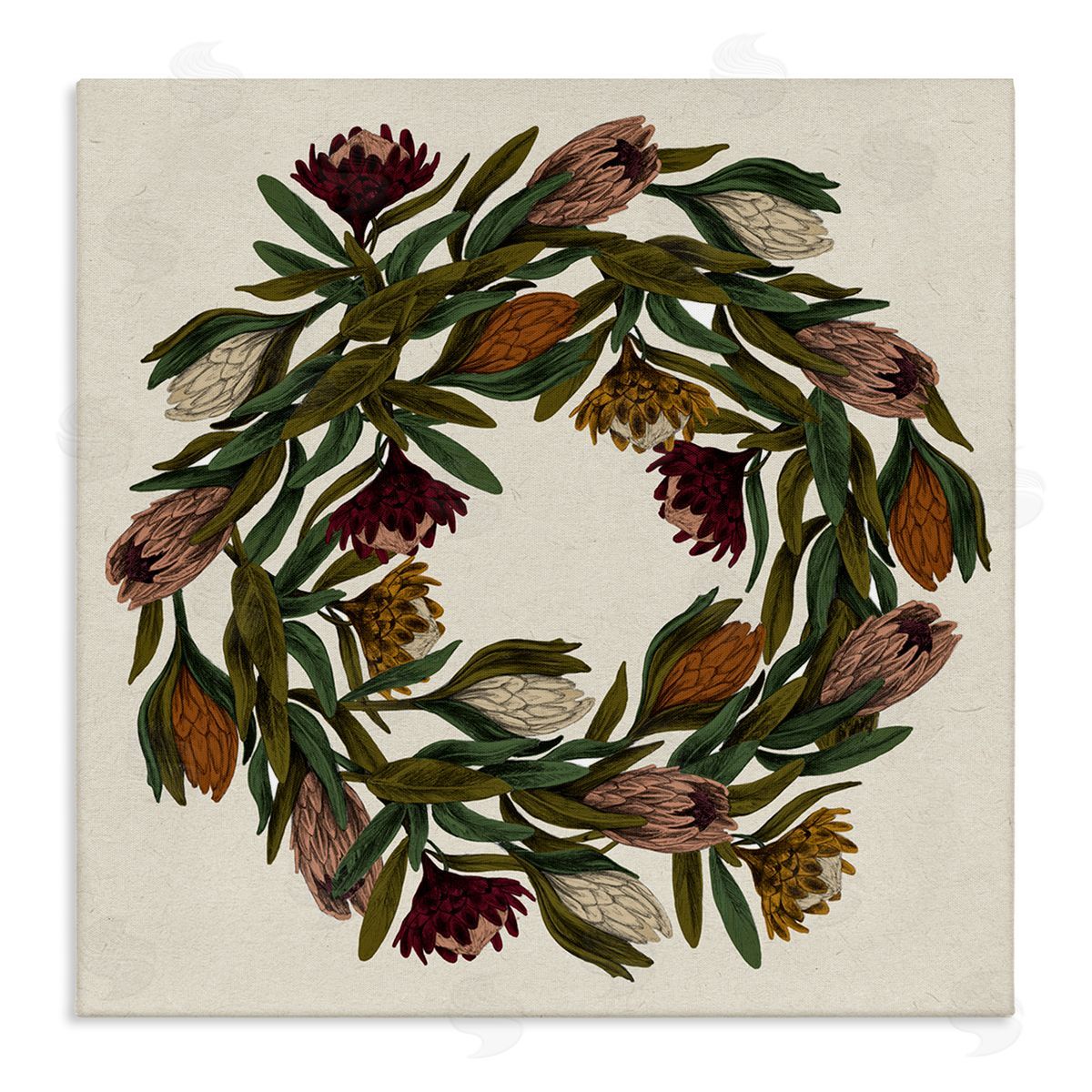 Stupell Studio Wild Thistle Wreath Autumn Harvest Charm Canvas Wall Art