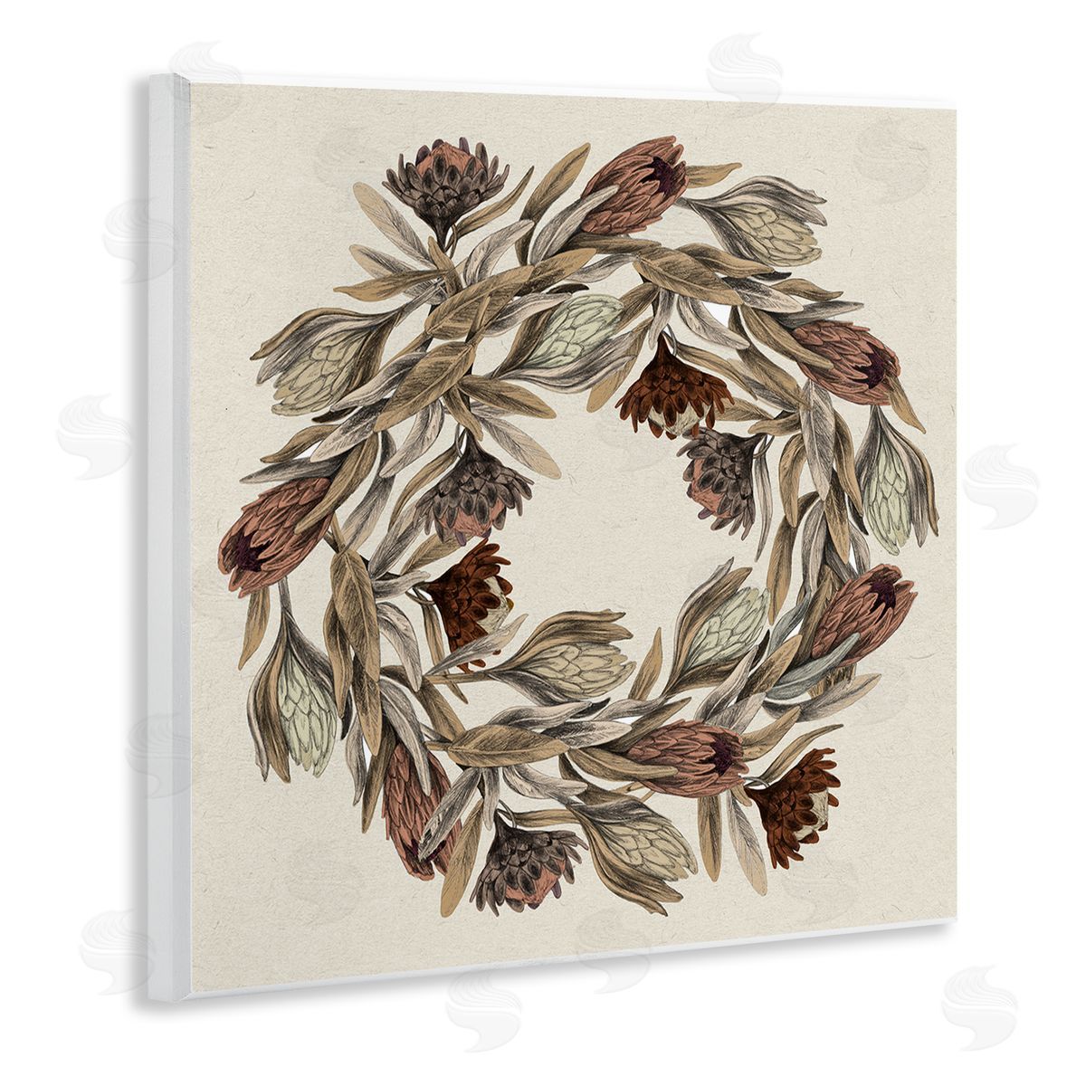 Stupell Studio Muted Thistle Wreath Soft Autumn Harvest Wall Plaque Art