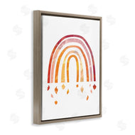 Stupell Studio | Red Tone Rainbow with Autumn Leaves Falling