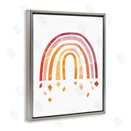 Stupell Studio | Red Tone Rainbow with Autumn Leaves Falling