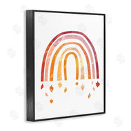 Stupell Studio | Red Tone Rainbow with Autumn Leaves Falling