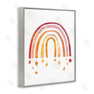 Stupell Studio | Red Tone Rainbow with Autumn Leaves Falling