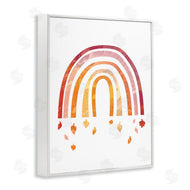 Stupell Studio | Red Tone Rainbow with Autumn Leaves Falling