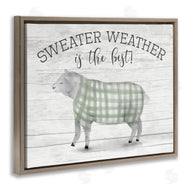 Stupell Studio | Sweater Weather Is Best Phrase Rustic Farm Sheep