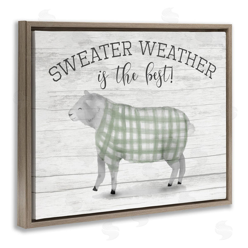 Stupell Studio | Sweater Weather Is Best Phrase Rustic Farm Sheep