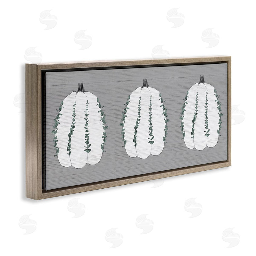 Stupell Studio | Trio of Eucalyptus Pumpkins over Grey