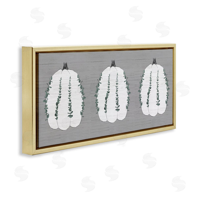Stupell Studio | Trio of Eucalyptus Pumpkins over Grey