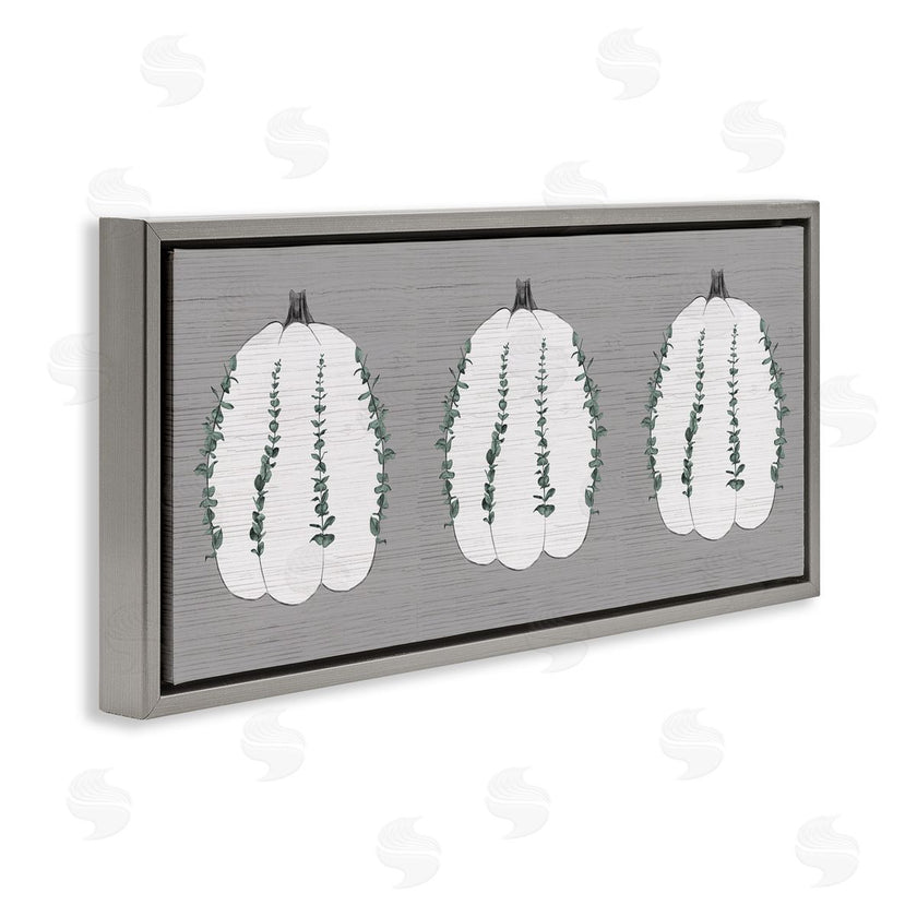 Stupell Studio | Trio of Eucalyptus Pumpkins over Grey