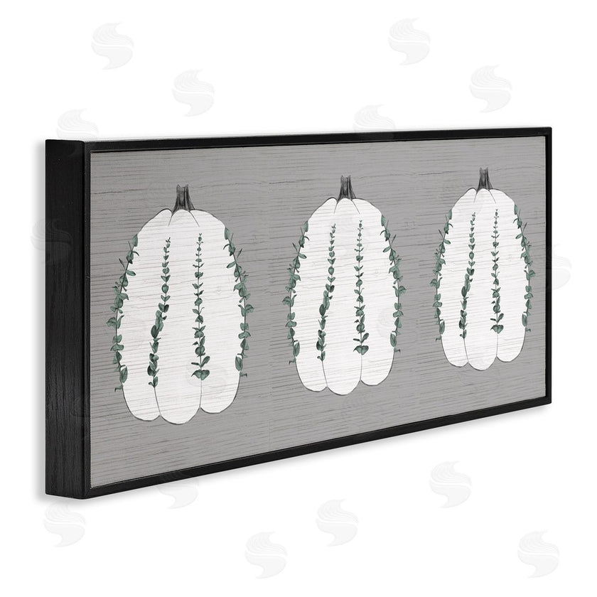 Stupell Studio | Trio of Eucalyptus Pumpkins over Grey