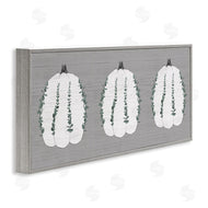 Stupell Studio | Trio of Eucalyptus Pumpkins over Grey