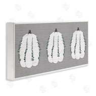 Stupell Studio | Trio of Eucalyptus Pumpkins over Grey
