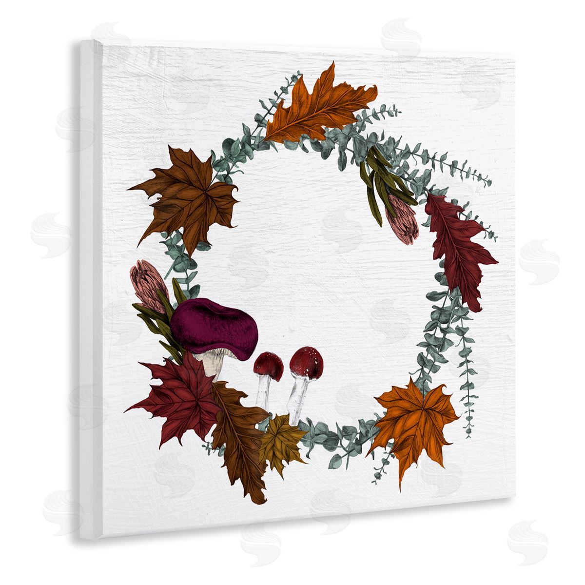Stupell Studio Forest Foliage Wreath with Harvest Mushrooms Wall Plaque Art