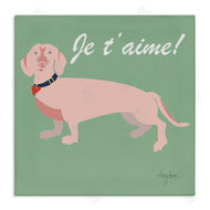 Mark Higden | Je t'aime! French Phrase with Pink Dachshund