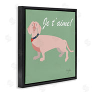 Mark Higden | Je t'aime! French Phrase with Pink Dachshund