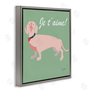 Mark Higden | Je t'aime! French Phrase with Pink Dachshund