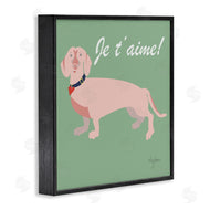 Mark Higden | Je t'aime! French Phrase with Pink Dachshund