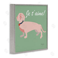 Mark Higden | Je t'aime! French Phrase with Pink Dachshund