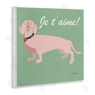 Mark Higden | Je t'aime! French Phrase with Pink Dachshund