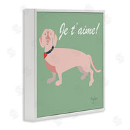 Mark Higden | Je t'aime! French Phrase with Pink Dachshund